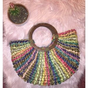 Rainbow Strawbag w/ Faux Rounded Handles