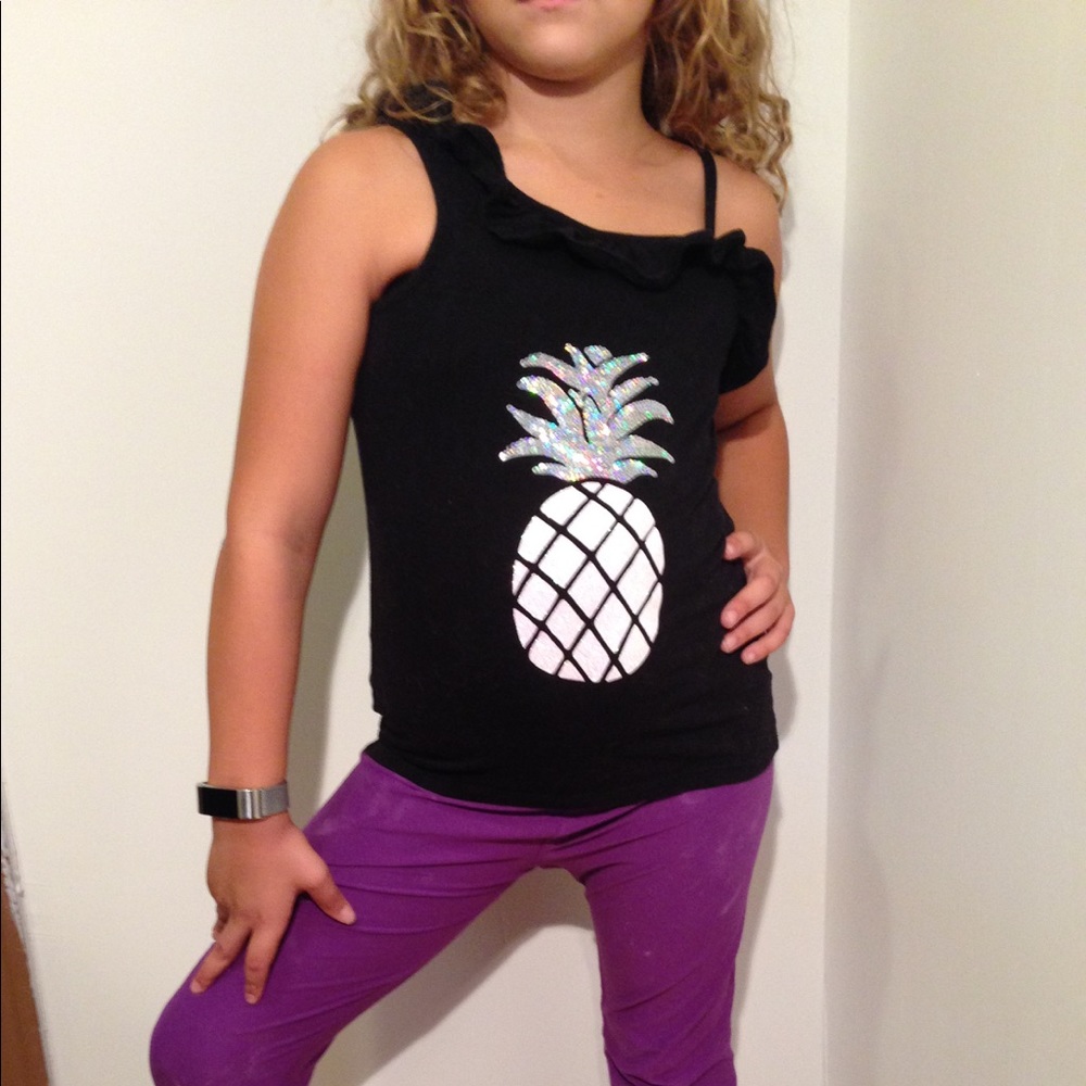 Sparkly Pineapple Strappy Justice Tank