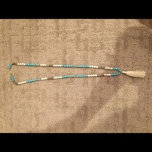 Blue tassel necklace!