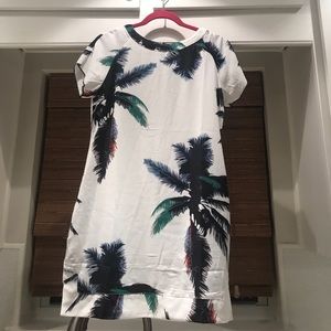 White tropical sheath dress