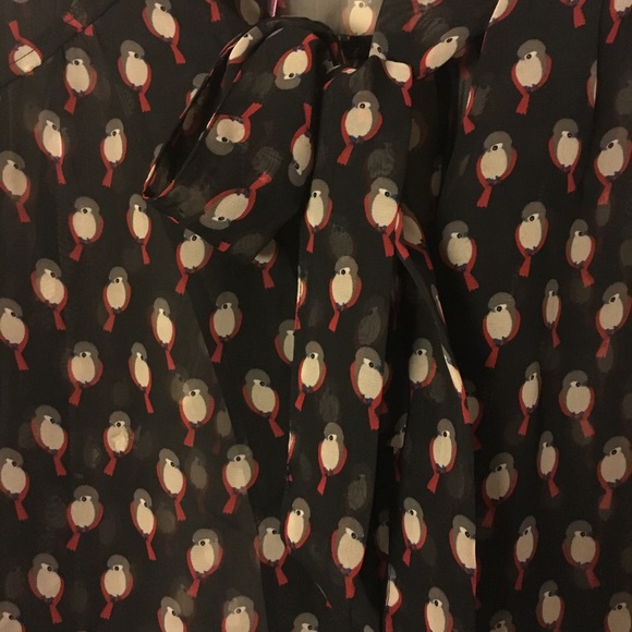 🐞🐞Asos chiffon bird print front tie blouse 🦉🦆 - Picture 3 of 7