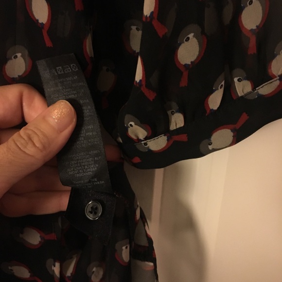 🐞🐞Asos chiffon bird print front tie blouse 🦉🦆 - Picture 7 of 7