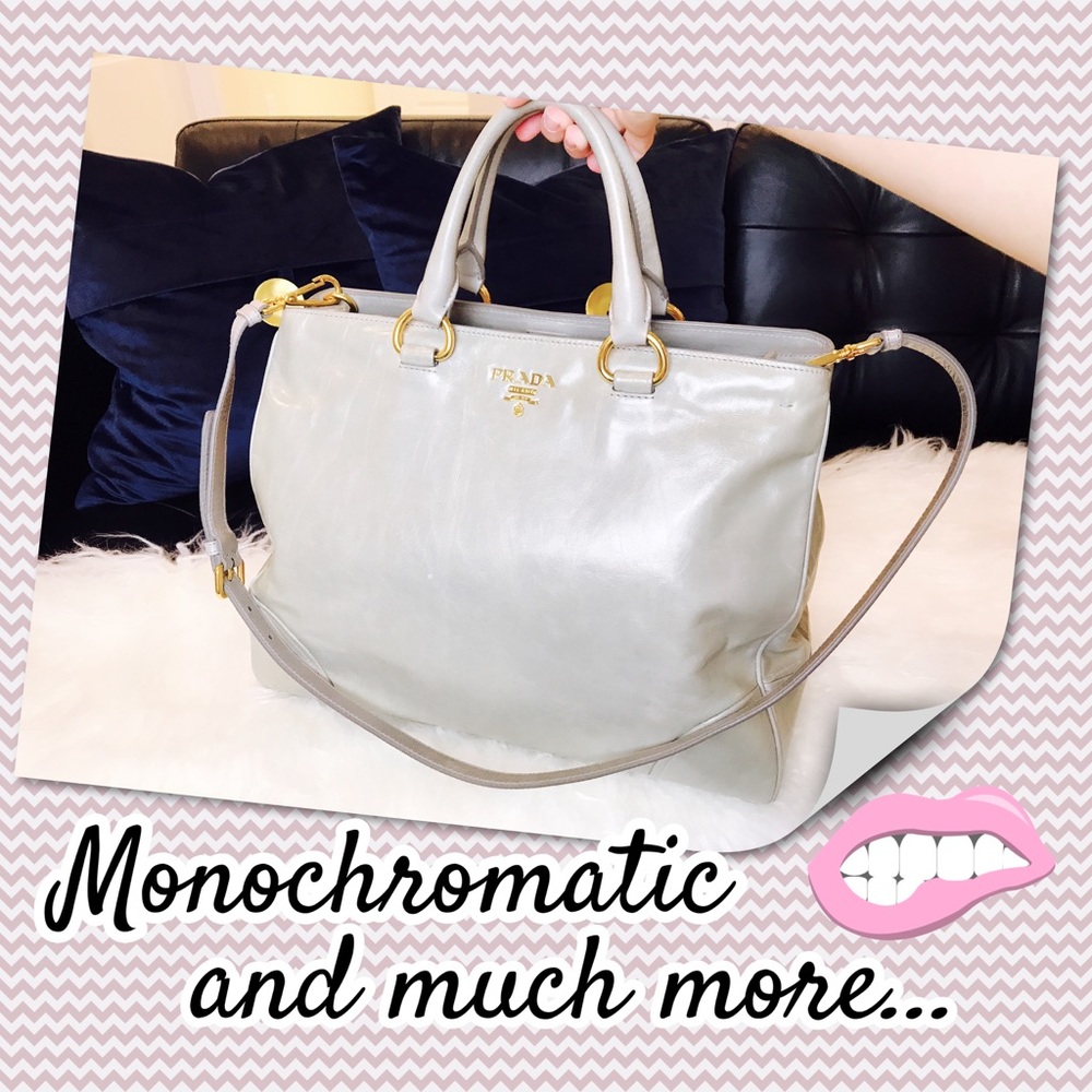 Prada Shopping Tote Vitello Shine HandBag