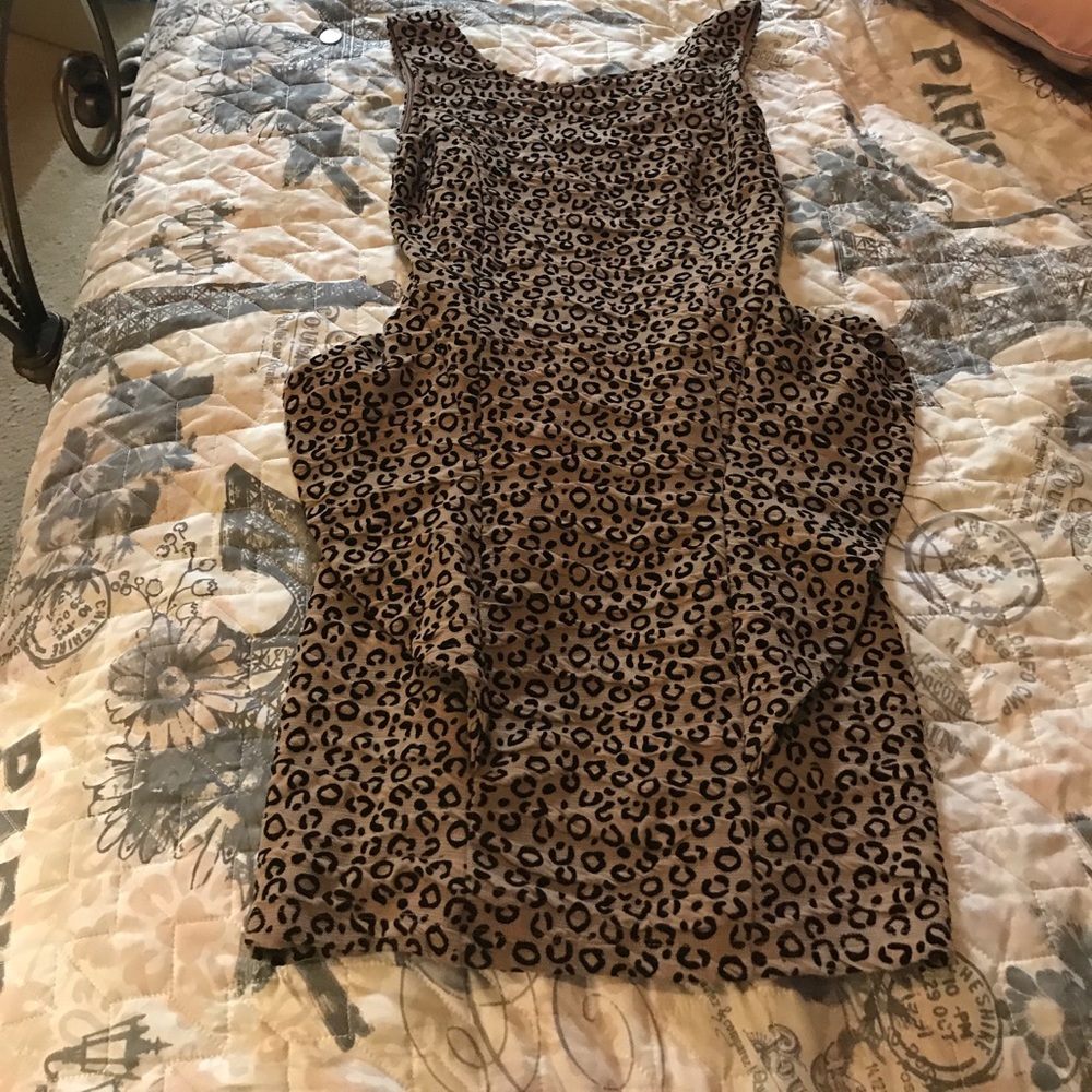 Leopard print peplum dress