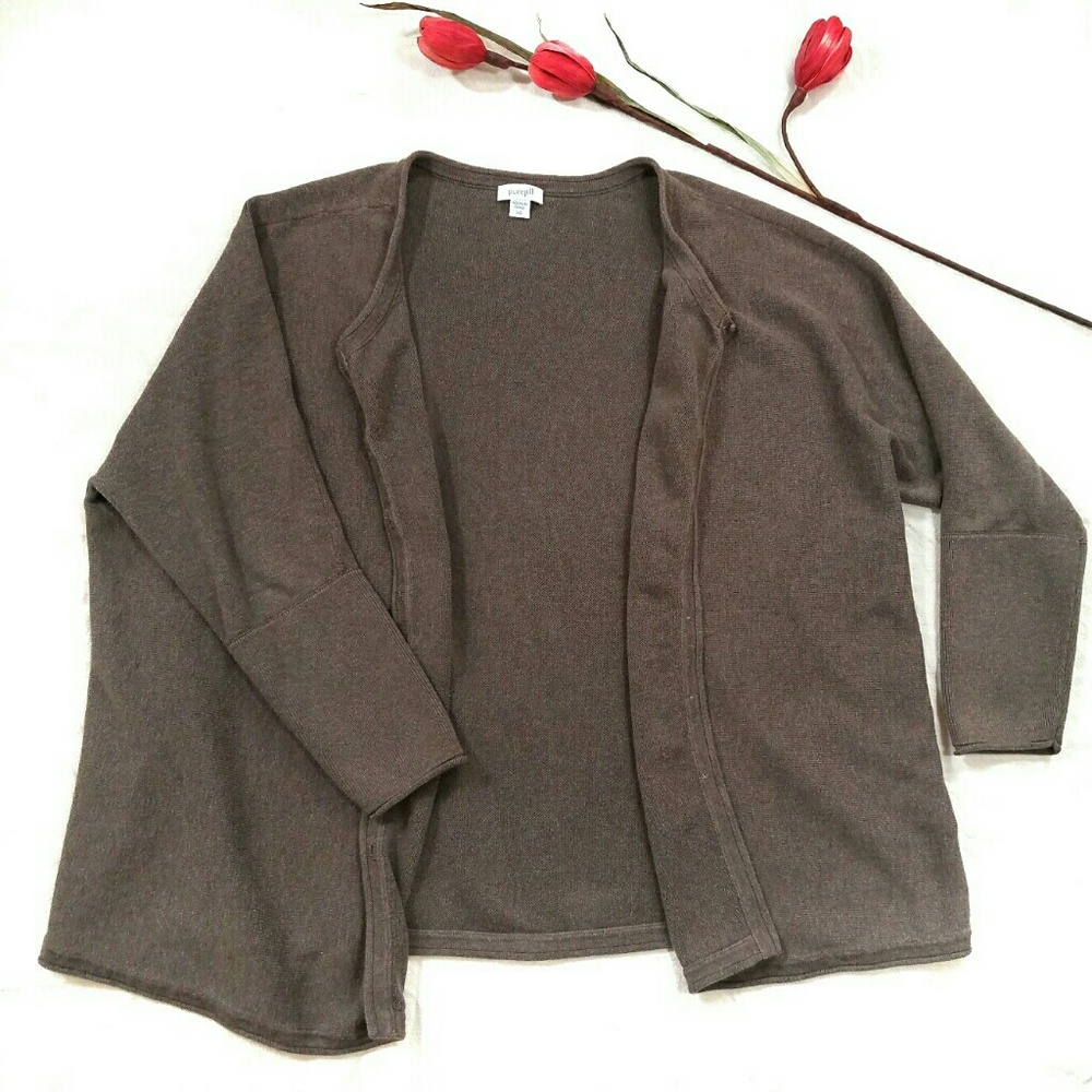 J. Jill Pure Jill  Chocolate Brown Cardigan XS