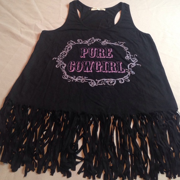BEAR DANCE PURE COWGIRL TOP TANK EXCELLENT CUTE - Picture 2 of 4