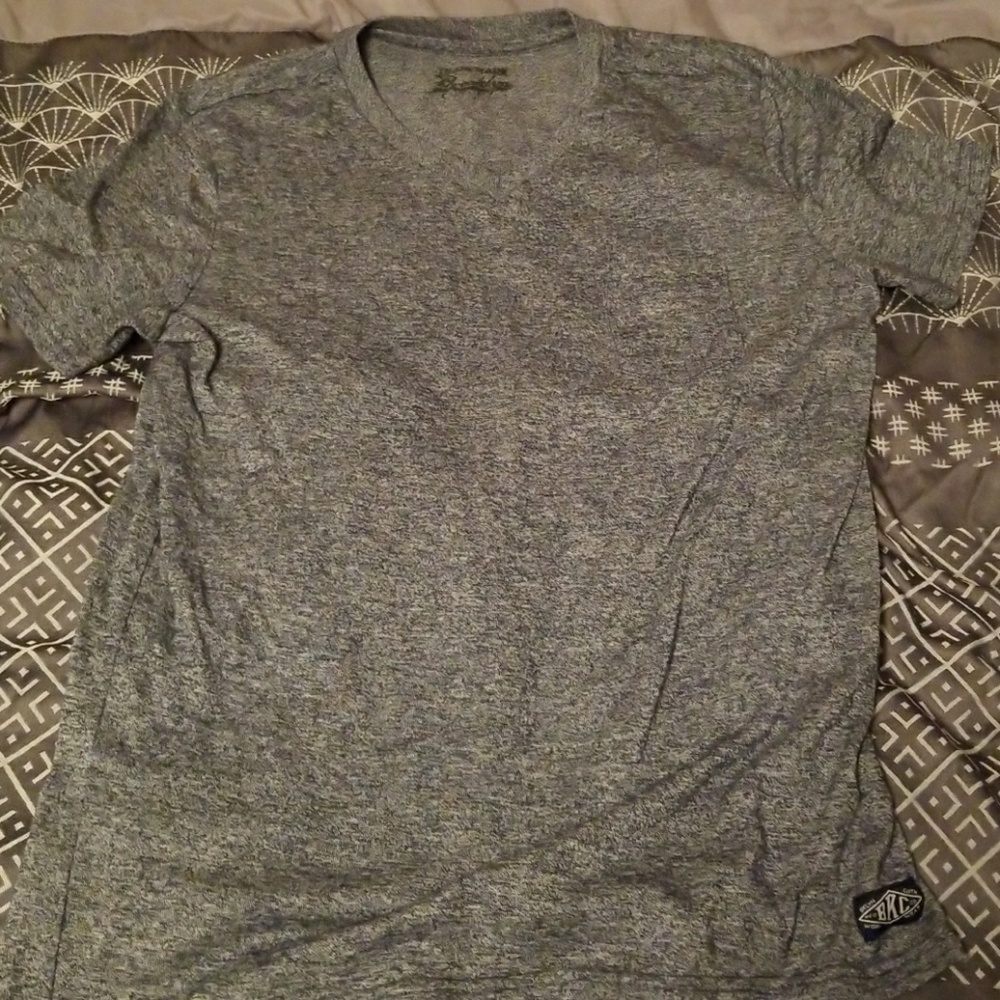 Grey V neck men's T-shirt