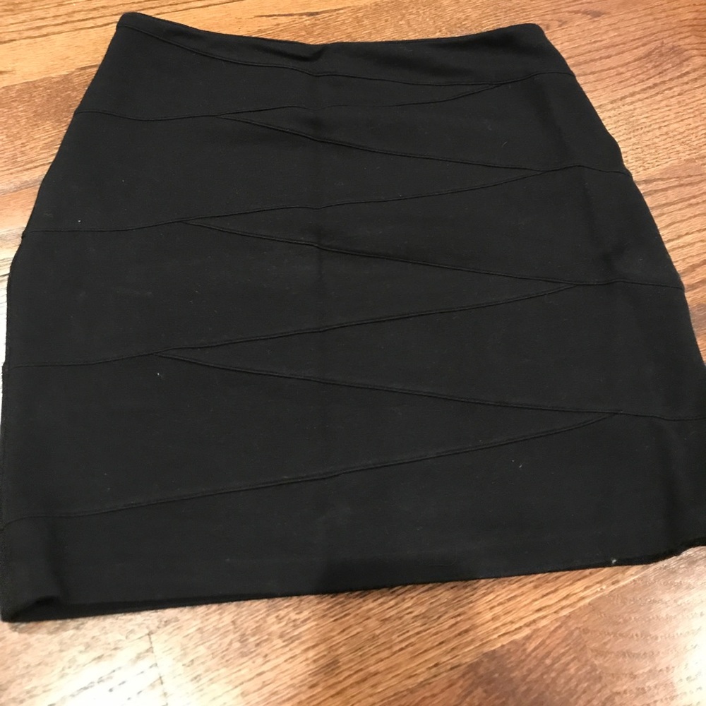 Black stretch mini skirt