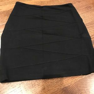 Black stretch mini skirt