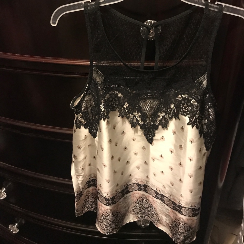 Satin and lace shirt