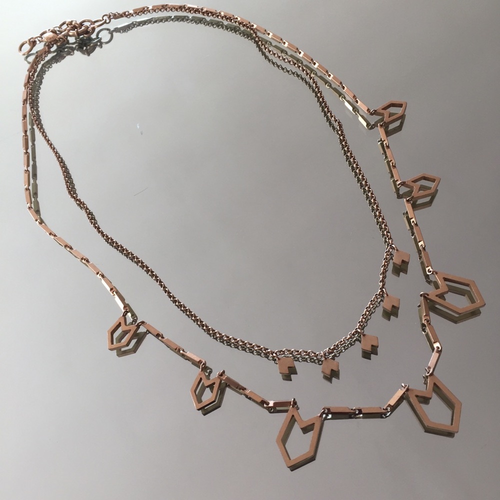 J. Crew Tribal Double Chain Necklace