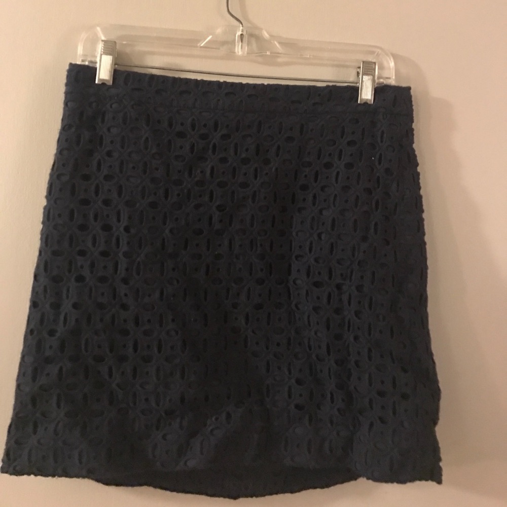navy blue jcrew skirt