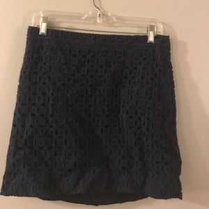 navy blue jcrew skirt