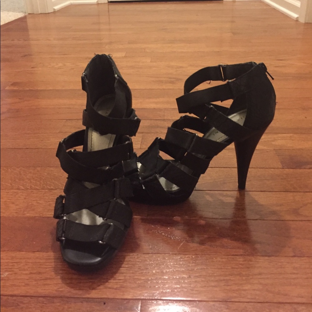 Gianni Bini Black Strappy Heels