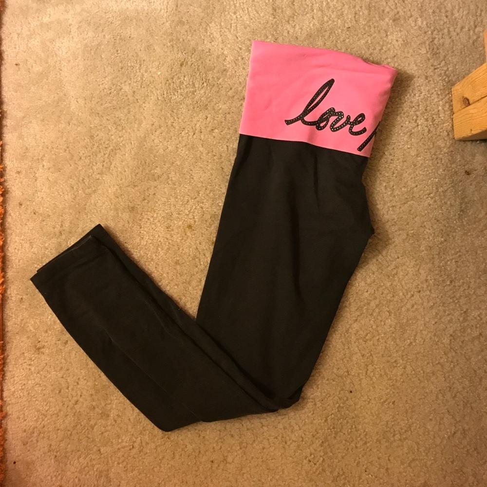 Pink full length yoga leggings