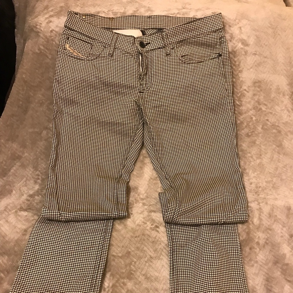 Diesel slim skinny trouser leg houndstooth 29