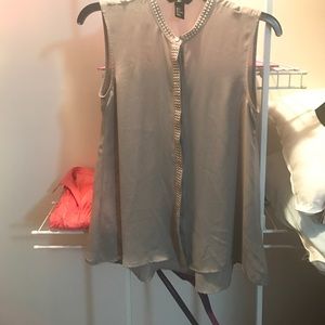 Grey button up blouse