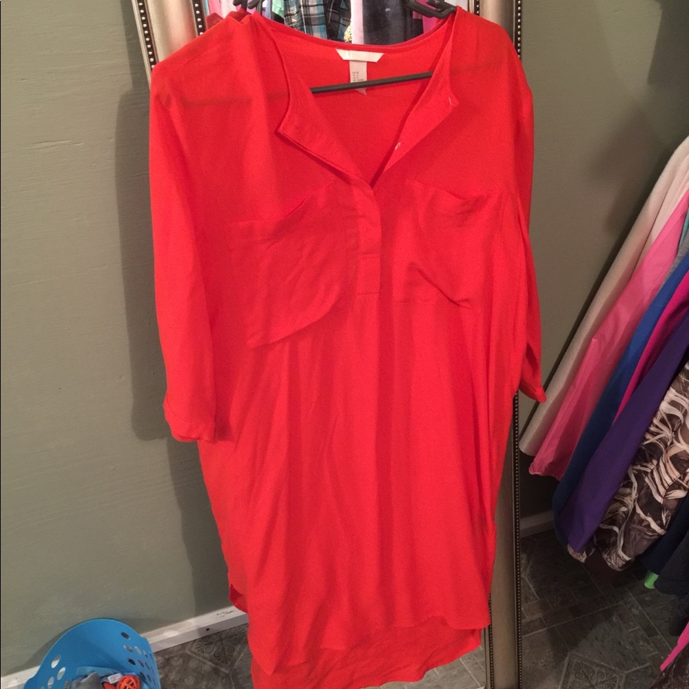 H&M orange/pink dress