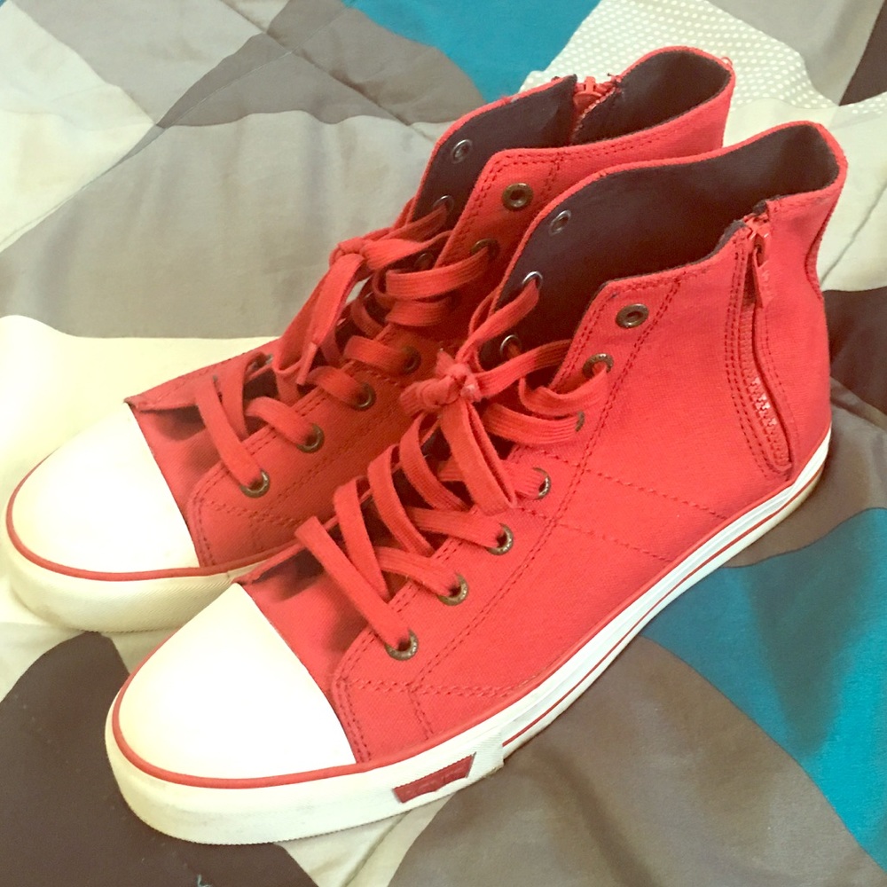 Converse high top shoes with side zipper