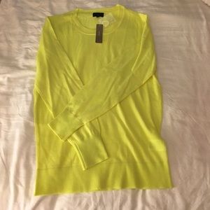 J. Crew Italian Cashmere Yellow Sweater size S nwt