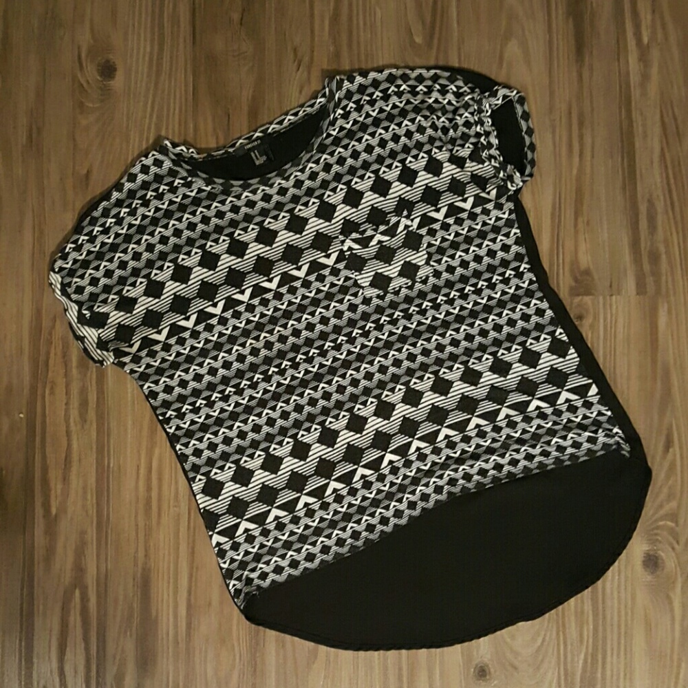 Chevron Top with Sheer Back