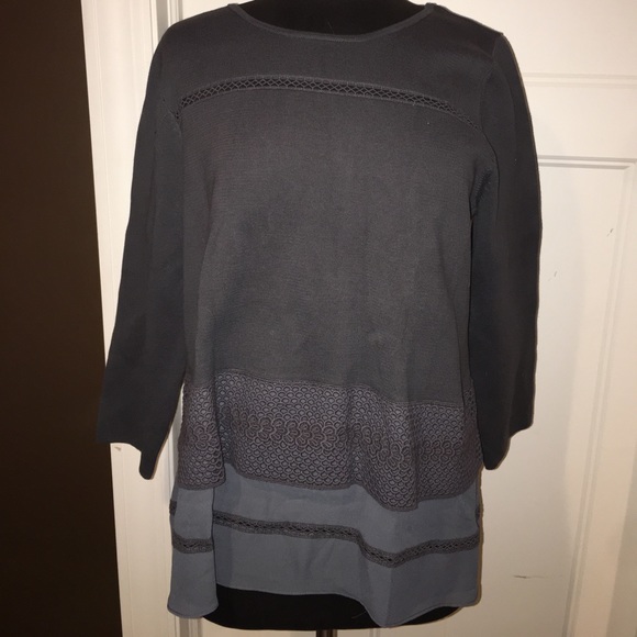 Loft charcoal grey mixed media sweater - Picture 1 of 3