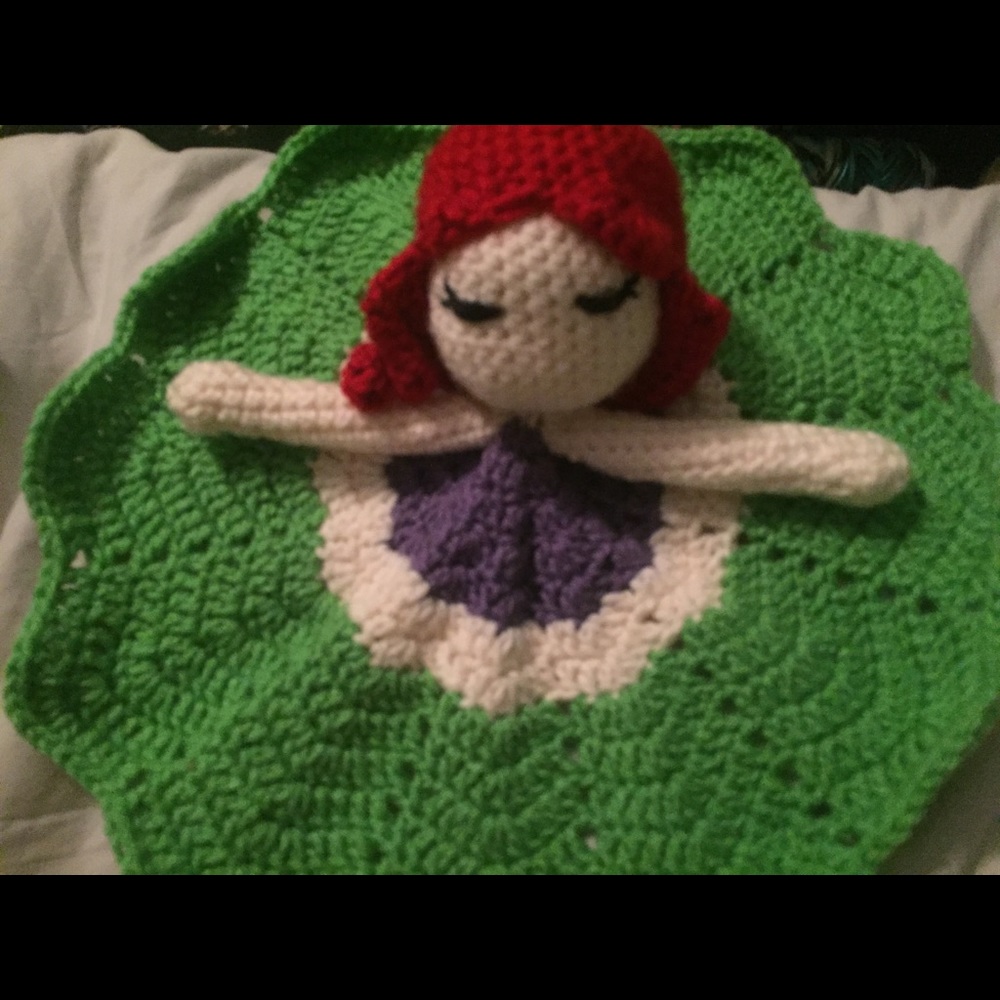 Homemade crochet security blanket