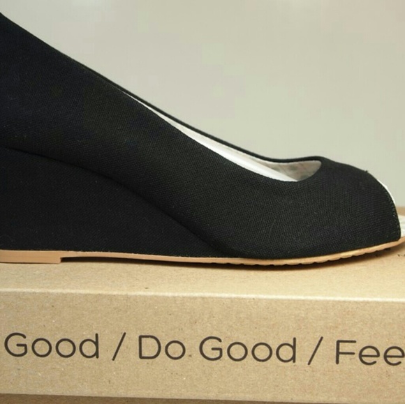 🆕 Black Organic Wedges Pumps - Picture 3 of 4