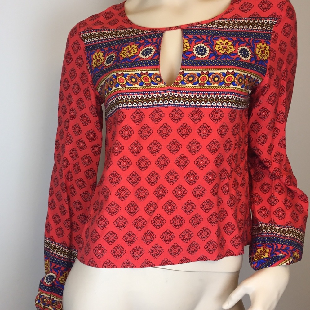 NEW Mink Paisley Long Sleeve Top