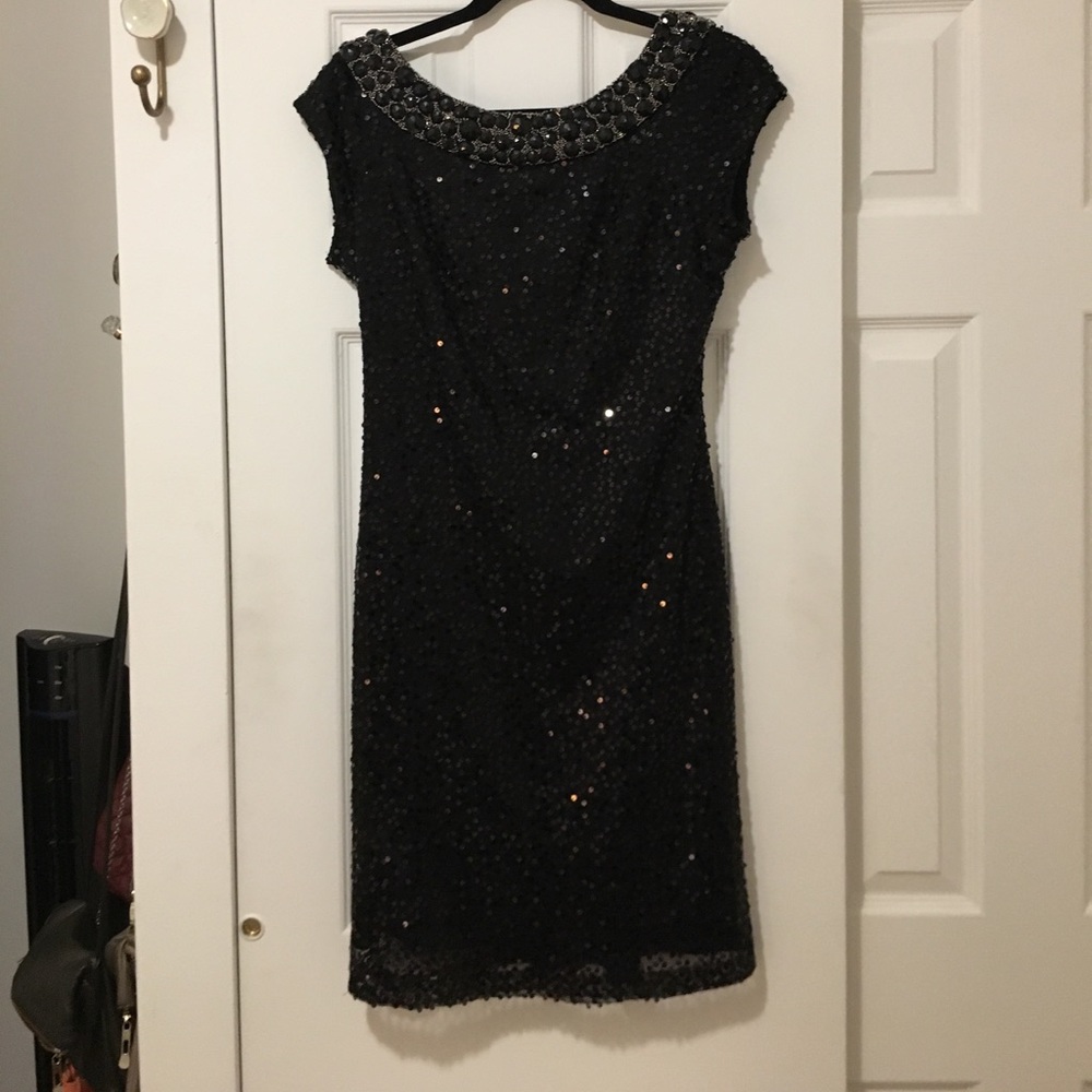 Sequin scoop back dress