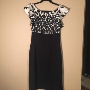 WHBM Black and White Dress