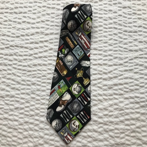 NWT Nicole Miller Golf Themed Tie - Picture 1 of 2