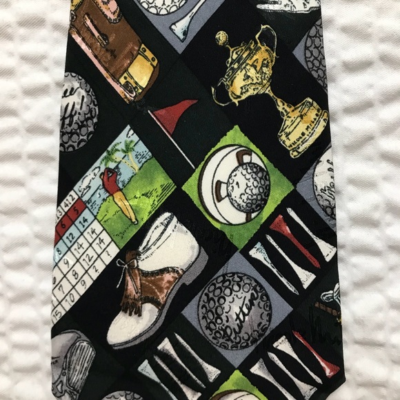 NWT Nicole Miller Golf Themed Tie - Picture 2 of 2