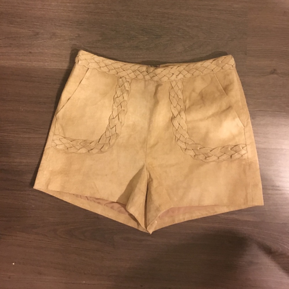 Suede high waisted shorts