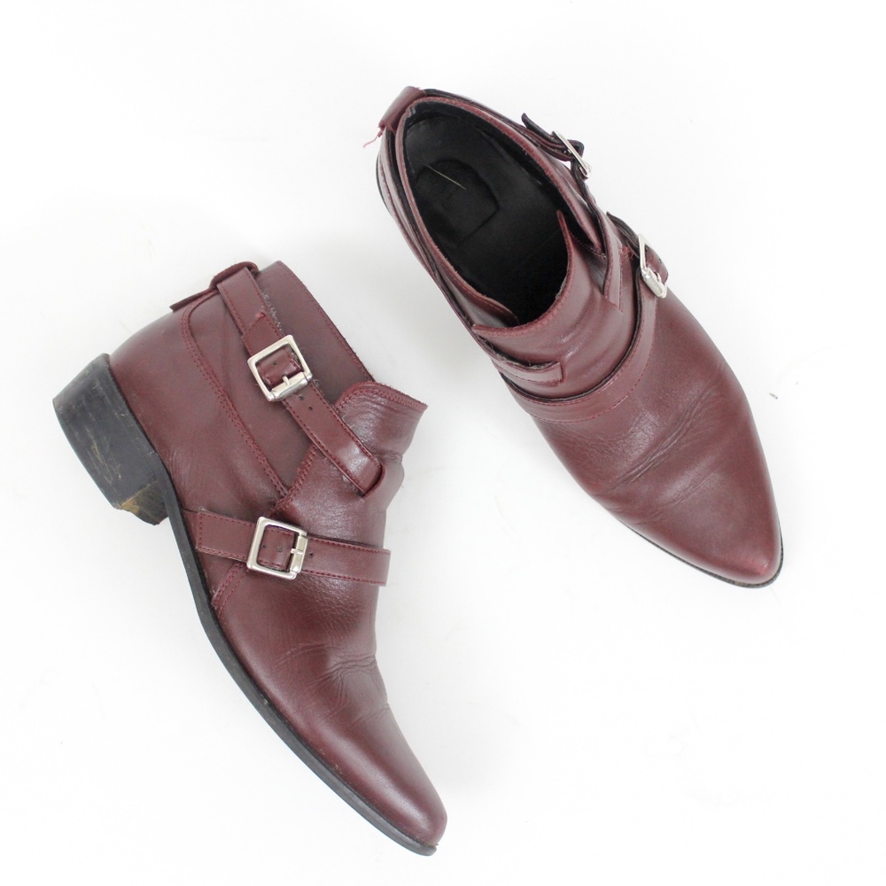 Zara Booties in Maroon