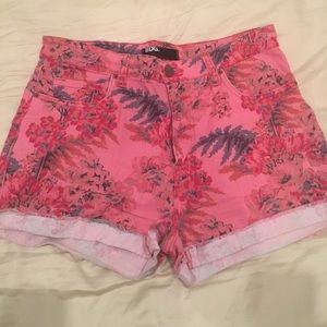 High-Waisted Pink Jean Shorts from Urban
