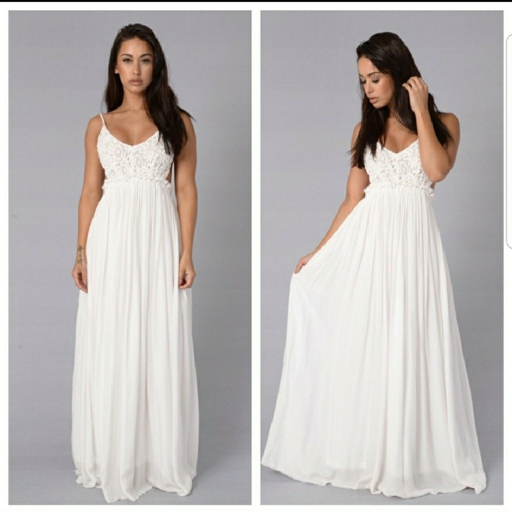 White maxi dress