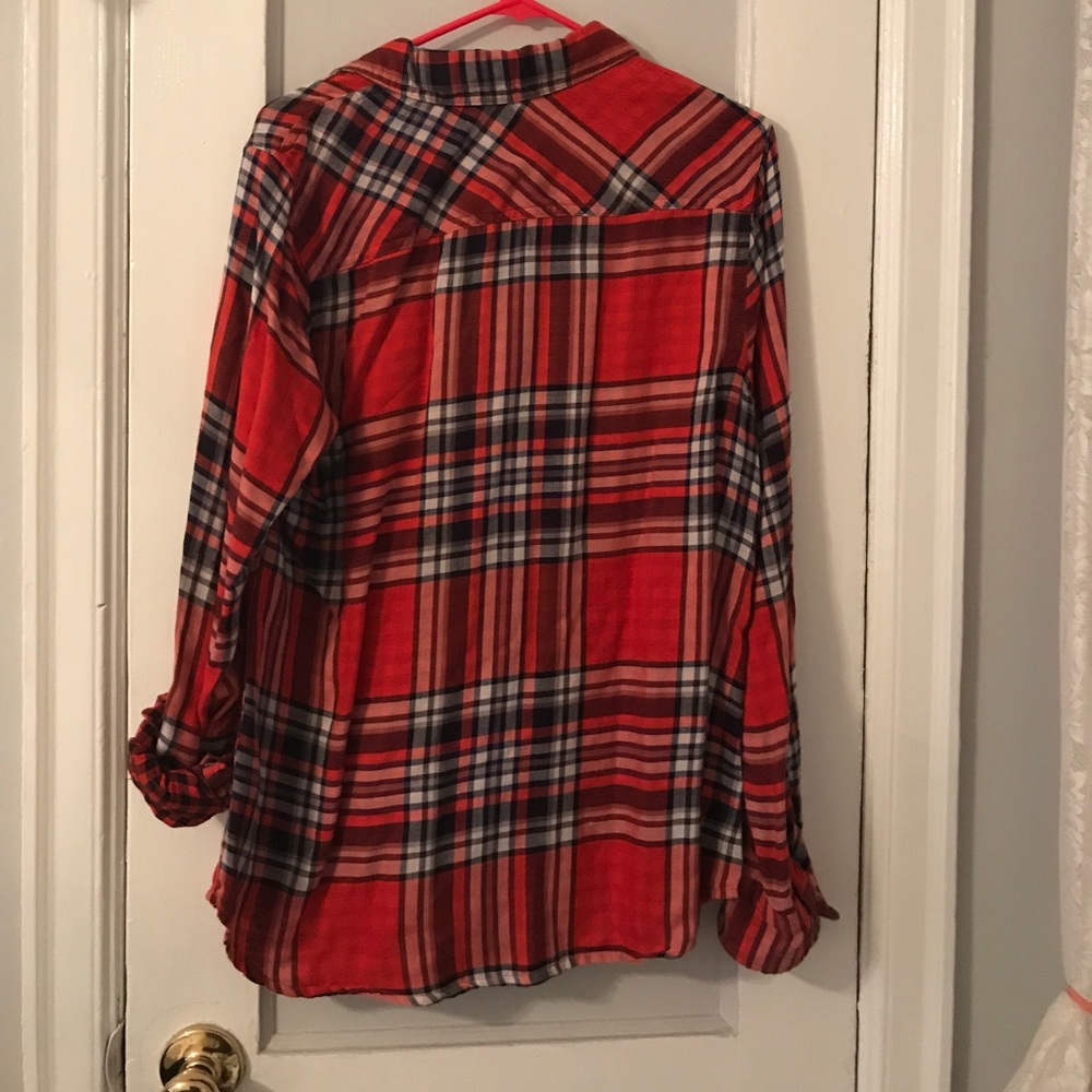 Red Multi Patterned Plaid Shirt - Picture 5 of 5