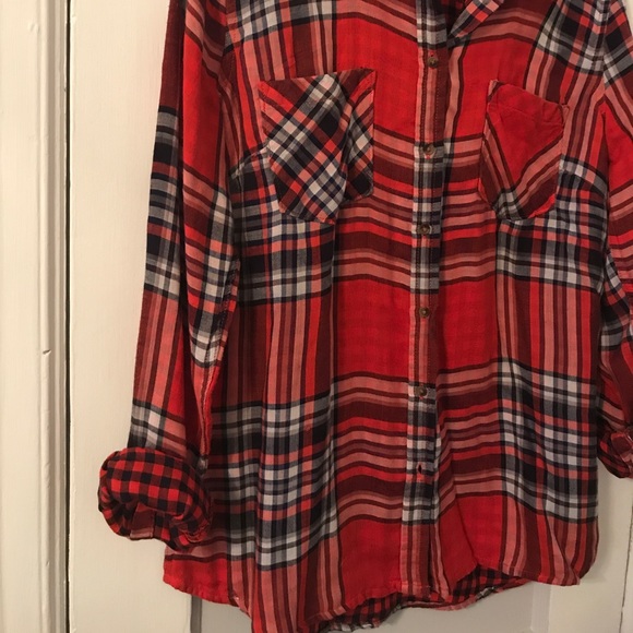 Red Multi Patterned Plaid Shirt - Picture 3 of 5