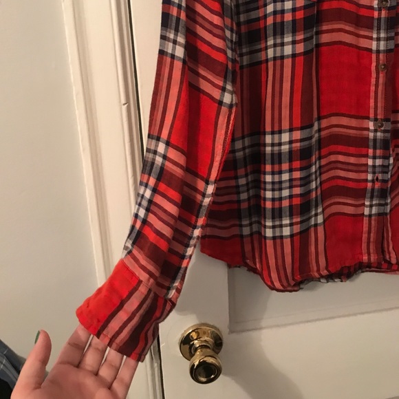 Red Multi Patterned Plaid Shirt - Picture 4 of 5
