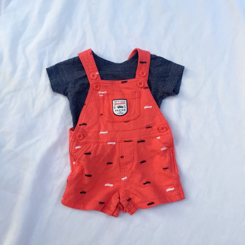 Baby Boy Carter's Plain Tee and Overall Set