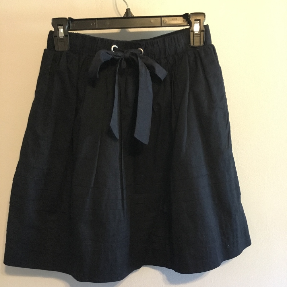 Odille Anthropologie Black Skirt with Bow
