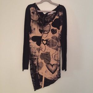 Desigual asymmetrical hem-line top