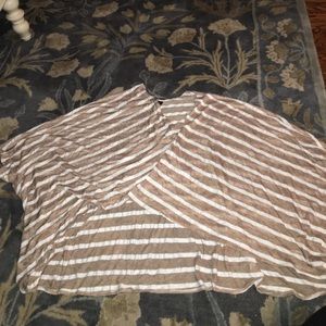 Dolman sheer cardigan tan & cream one size