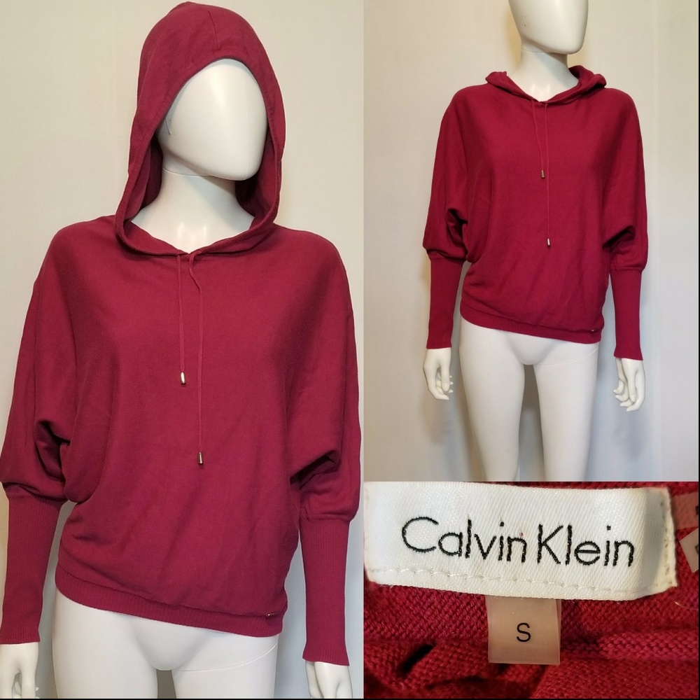 CALVIN KLEIN  Maroon hooded sweater