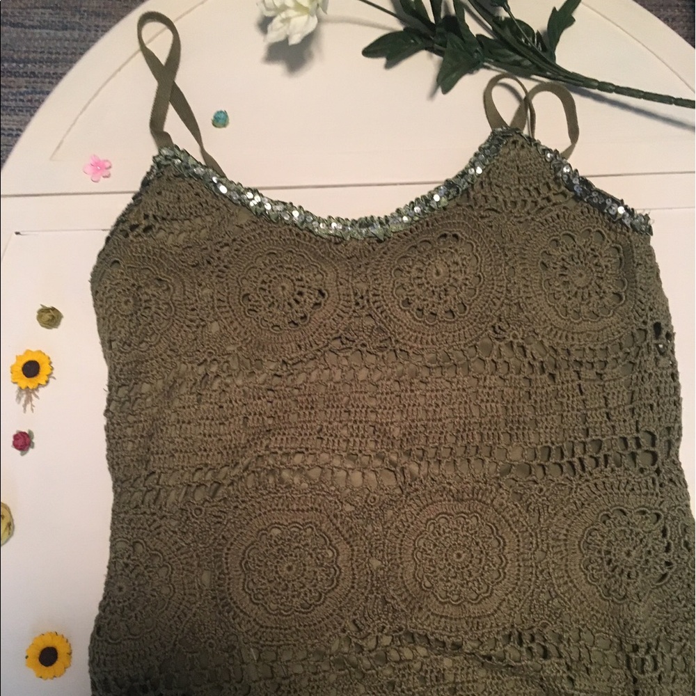 Olive Sparkle Tank Top