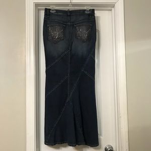 Bebe Long Denim Skirt