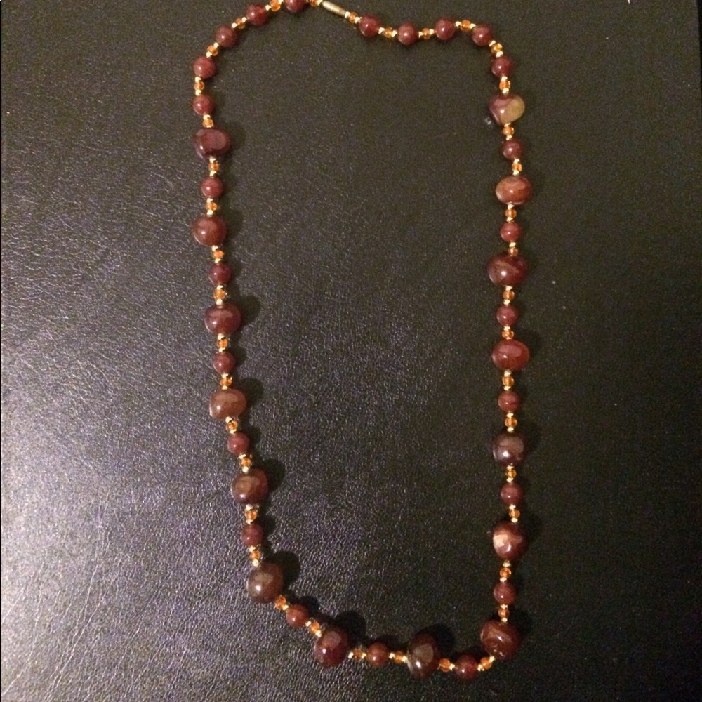 Brown beaded necklace