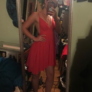 Strappy red dress