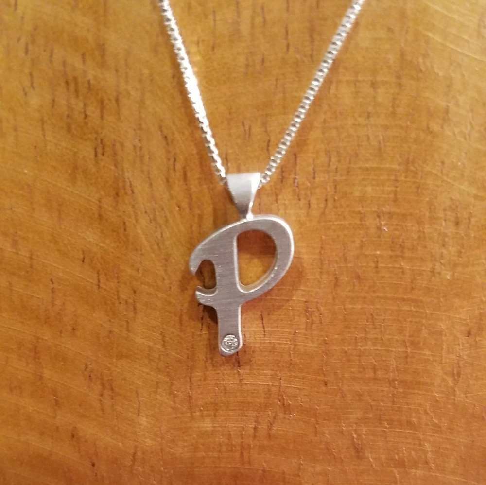 Sterling silver chain with a letter initial